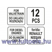 Vezérlés rögzítő készlet 12 részes (Diesel) Renault Nissan Opel YATO