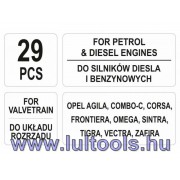 Vezérlés rögzítő készlet 29 részes (Diesel és benzin) Opel YATO