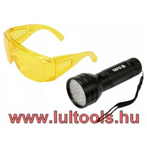 Elemes UV zseblámpa + szemüveg 3 x AA YATO