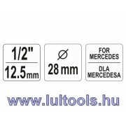 Befecskendező szivattyú dugókulcs 1/2" 28 mm Mercedes YATO